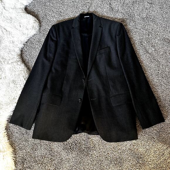 Calvin Klein Gray Pinstripe Suit Jacket Size 44R - Picture 1 of 7